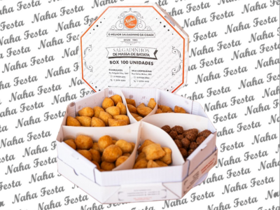Box de salgados de massa de batata - assados ou fritos na hora